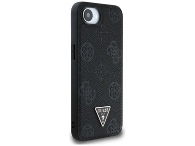 Guess Grained Hot Stamp Peony Triangle Logo MagSafe Case for iPhone 16e - Black Guess Grained Hot Stamp Peony Triangle Logo MagSafe Case for iPhone 16e - Black