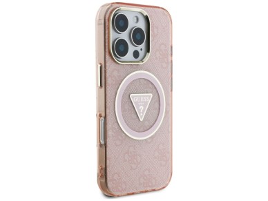 Guess IML Metal Glitter 4G Circle Triangle MagSafe Case for iPhone 16 Pro Max - Pink Guess IML Metal Glitter 4G Circle Triangle MagSafe Case for iPhone 16 Pro Max - Pink
