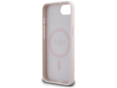 Guess Grained Hot Stamp Peony Triangle Logo MagSafe case for iPhone 16e - beige Guess Grained Hot Stamp Peony Triangle Logo MagSafe case for iPhone 16e - beige