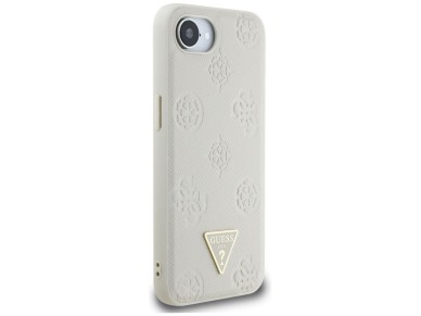 Guess Grained Hot Stamp Peony Triangle Logo MagSafe case for iPhone 16e - beige Guess Grained Hot Stamp Peony Triangle Logo MagSafe case for iPhone 16e - beige