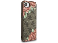 Guess 4G Flowers Print MagSafe case for iPhone 16e - brown