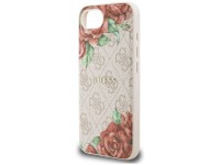 Capa Guess 4G com estampa de flores e MagSafe para iPhone 16e - Rosa Capa Guess 4G com estampa de flores e MagSafe para iPhone 16e - Rosa