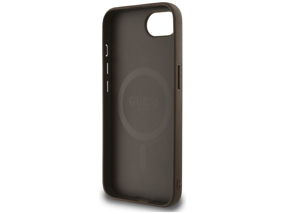 Guess 4G Flowers Print MagSafe case for iPhone 16e - brown