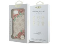 Capa Guess 4G com estampa de flores e MagSafe para iPhone 16e - Rosa Capa Guess 4G com estampa de flores e MagSafe para iPhone 16e - Rosa