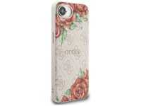 Capa Guess 4G com estampa de flores e MagSafe para iPhone 16e - Rosa Capa Guess 4G com estampa de flores e MagSafe para iPhone 16e - Rosa