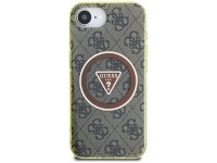 Funda Guess IML Metal Glitter 4G Circle Triangle MagSafe para iPhone 16e - marrón Funda Guess IML Metal Glitter 4G Circle Triangle MagSafe para iPhone 16e - marrón