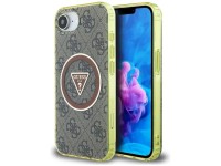 Funda Guess IML Metal Glitter 4G Circle Triangle MagSafe para iPhone 16e - marrón Funda Guess IML Metal Glitter 4G Circle Triangle MagSafe para iPhone 16e - marrón