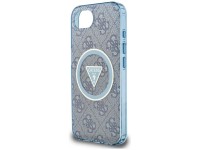 Funda Guess IML Metal Glitter 4G Circle Triangle MagSafe para iPhone 16e - Azul Funda Guess IML Metal Glitter 4G Circle Triangle MagSafe para iPhone 16e - Azul