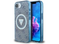 Funda Guess IML Metal Glitter 4G Circle Triangle MagSafe para iPhone 16e - Azul Funda Guess IML Metal Glitter 4G Circle Triangle MagSafe para iPhone 16e - Azul