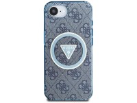 Funda Guess IML Metal Glitter 4G Circle Triangle MagSafe para iPhone 16e - Azul Funda Guess IML Metal Glitter 4G Circle Triangle MagSafe para iPhone 16e - Azul