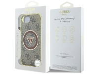 Funda Guess IML Metal Glitter 4G Circle Triangle MagSafe para iPhone 16e - marrón Funda Guess IML Metal Glitter 4G Circle Triangle MagSafe para iPhone 16e - marrón