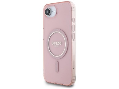 Guess IML Glitter Circle MagSafe case for iPhone 16e - pink Guess IML Glitter Circle MagSafe case for iPhone 16e - pink