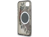 Capa Guess IML Flowers MagSafe para iPhone 16e - Preta Capa Guess IML Flowers MagSafe para iPhone 16e - Preta
