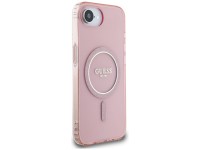 Capa Guess IML Glitter Circle MagSafe para iPhone 16e - rosa Capa Guess IML Glitter Circle MagSafe para iPhone 16e - rosa