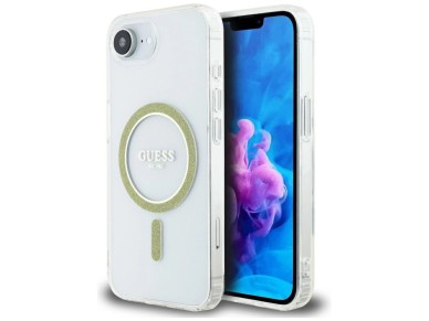 Guess IML Glitter Circle MagSafe iPhone 16e Case - Clear Guess IML Glitter Circle MagSafe iPhone 16e Case - Clear