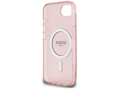 Guess IML Glitter Circle MagSafe case for iPhone 16e - pink Guess IML Glitter Circle MagSafe case for iPhone 16e - pink