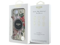 Capa Guess IML Flowers MagSafe para iPhone 16e - Preta Capa Guess IML Flowers MagSafe para iPhone 16e - Preta