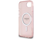 Capa Guess IML Glitter Circle MagSafe para iPhone 16e - rosa Capa Guess IML Glitter Circle MagSafe para iPhone 16e - rosa