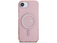 Capa Guess IML Glitter Circle MagSafe para iPhone 16e - rosa Capa Guess IML Glitter Circle MagSafe para iPhone 16e - rosa