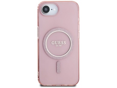 Guess IML Glitter Circle MagSafe case for iPhone 16e - pink Guess IML Glitter Circle MagSafe case for iPhone 16e - pink