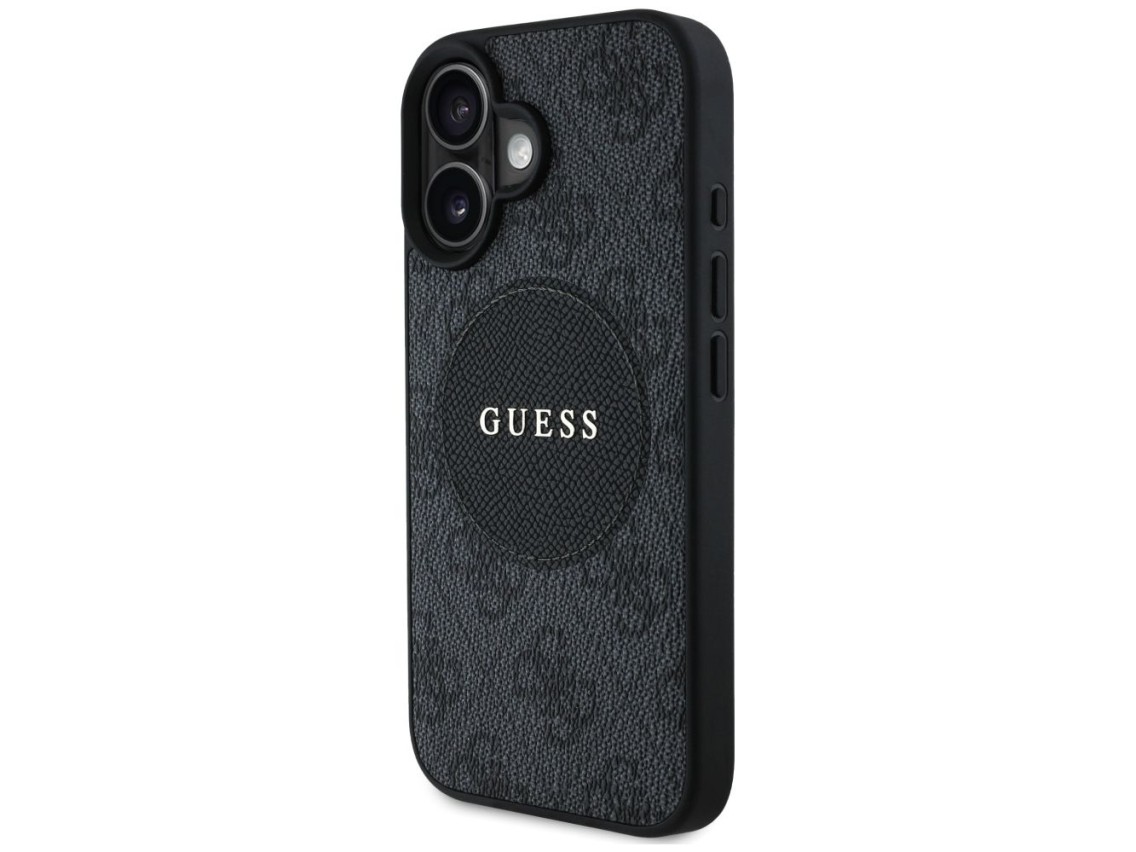 Funda Guess 4G Circle Classic Logo MagSafe para iPhone 16 - negra