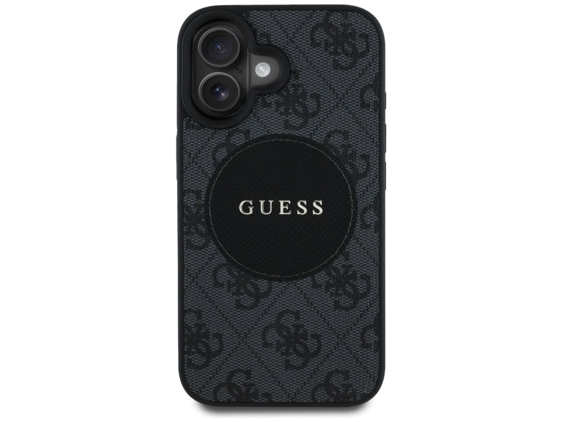Funda Guess 4G Circle Classic Logo MagSafe para iPhone 16 - negra
