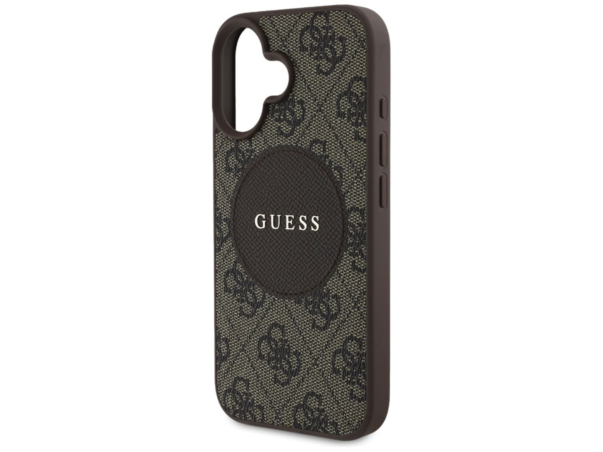 Guess 4G Circle Classic Logo MagSafe case for iPhone 16 - brown
