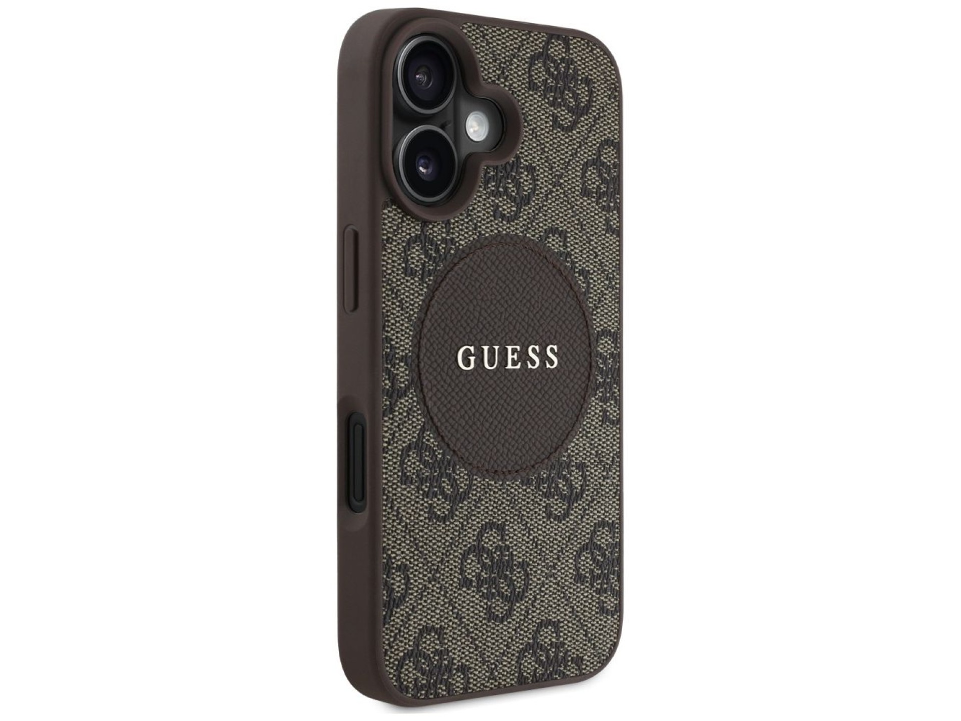 Guess 4G Circle Classic Logo MagSafe case for iPhone 16 - brown