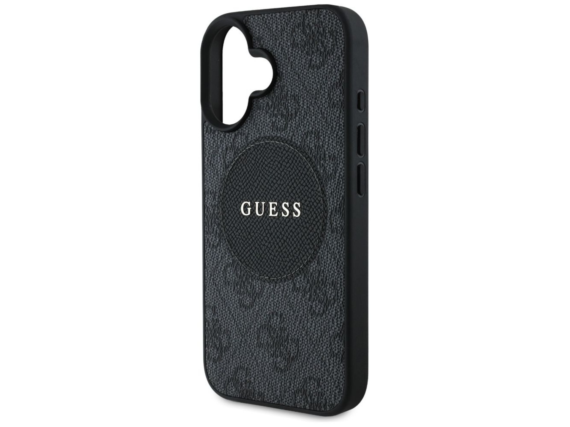 Funda Guess 4G Circle Classic Logo MagSafe para iPhone 16 - negra
