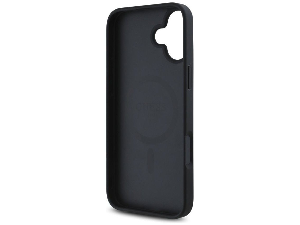 Funda Guess 4G Circle Classic Logo MagSafe para iPhone 16 - negra