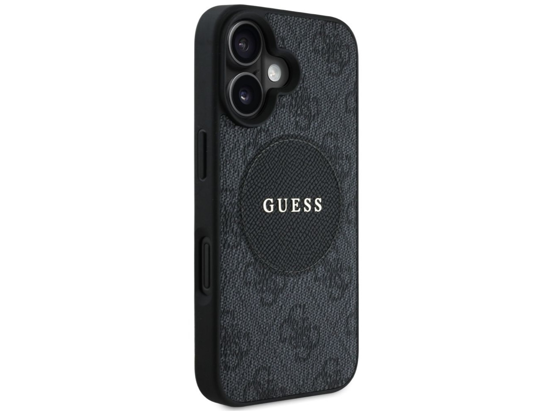 Funda Guess 4G Circle Classic Logo MagSafe para iPhone 16 - negra