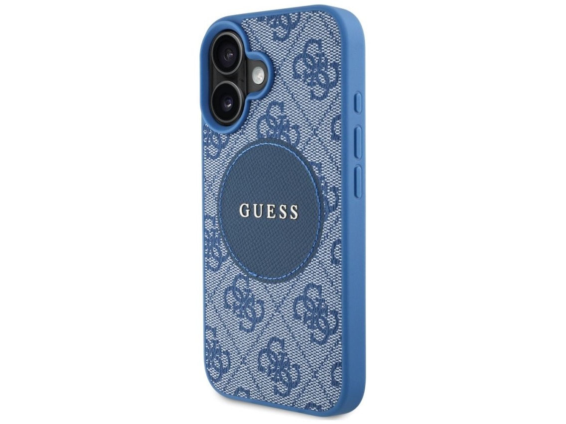 Funda Guess 4G Circle Classic Logo MagSafe para iPhone 16 - azul