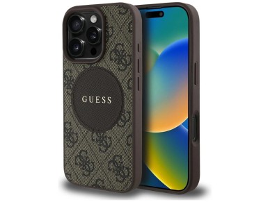 Capa Guess 4G Circle Classic Logo MagSafe para iPhone 16 Pro Max - marrom Capa Guess 4G Circle Classic Logo MagSafe para iPhone 16 Pro Max - marrom