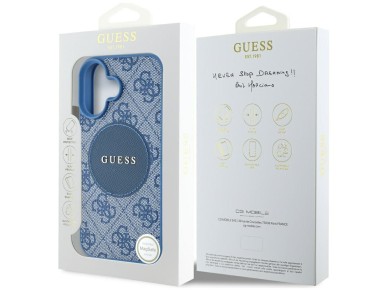 Guess 4G Circle Classic Logo MagSafe case for iPhone 16 - blue Guess 4G Circle Classic Logo MagSafe case for iPhone 16 - blue