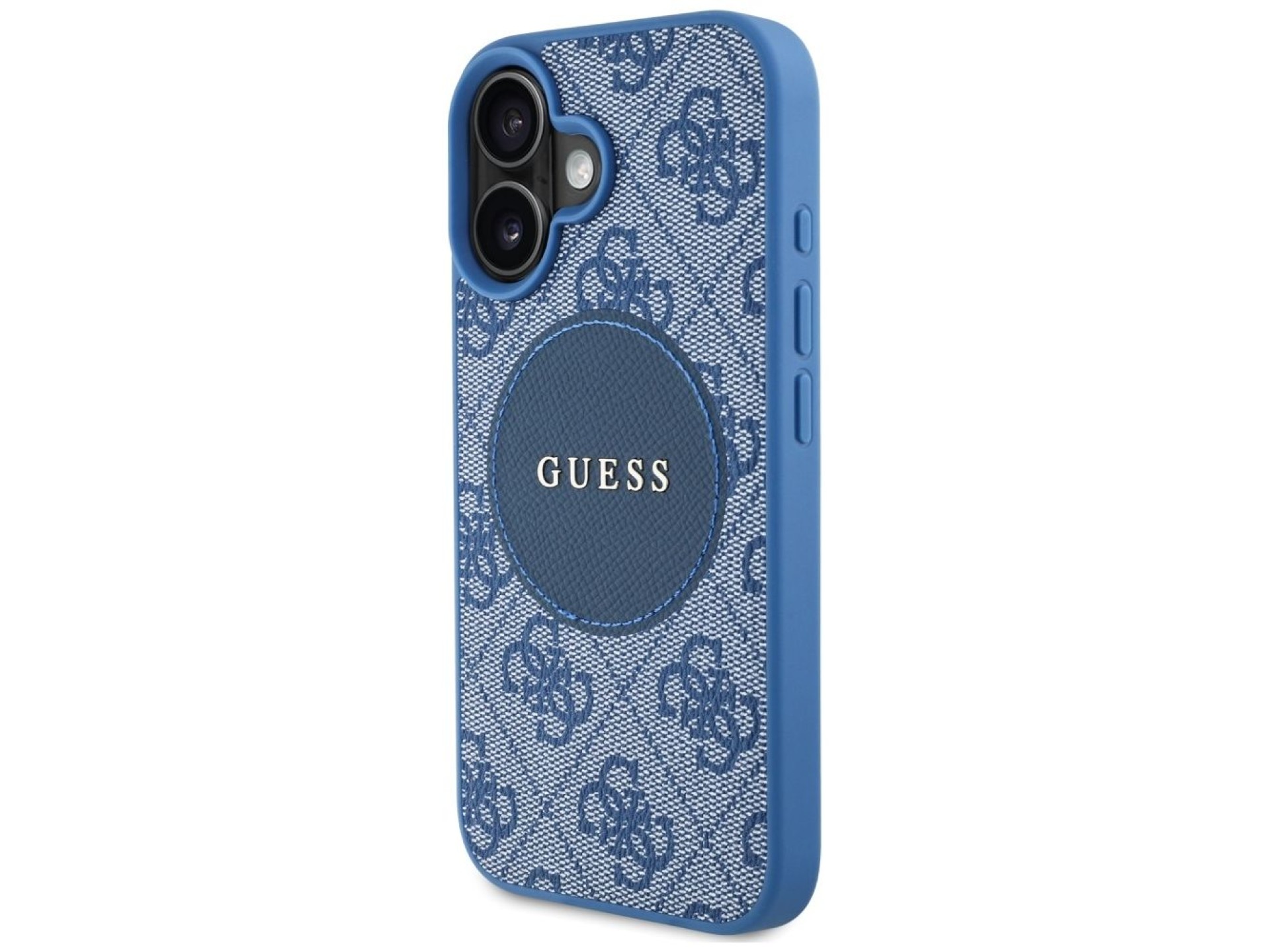 Funda Guess 4G Circle Classic Logo MagSafe para iPhone 16 - azul