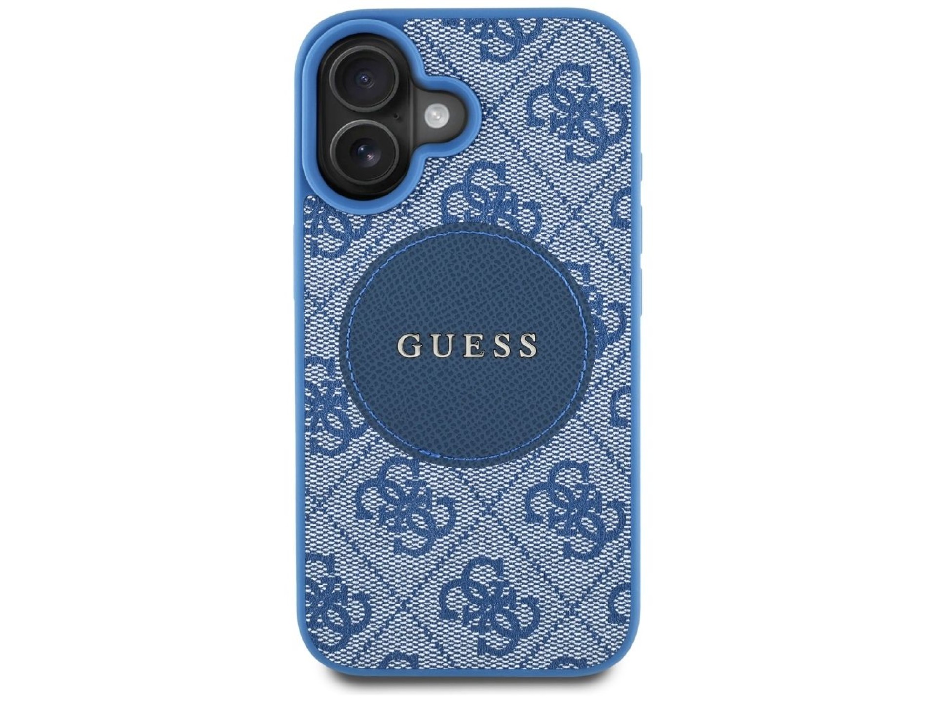 Funda Guess 4G Circle Classic Logo MagSafe para iPhone 16 - azul