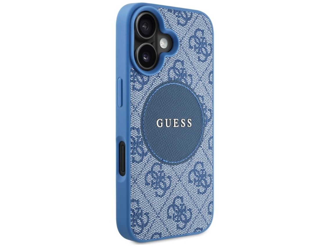 Funda Guess 4G Circle Classic Logo MagSafe para iPhone 16 - azul