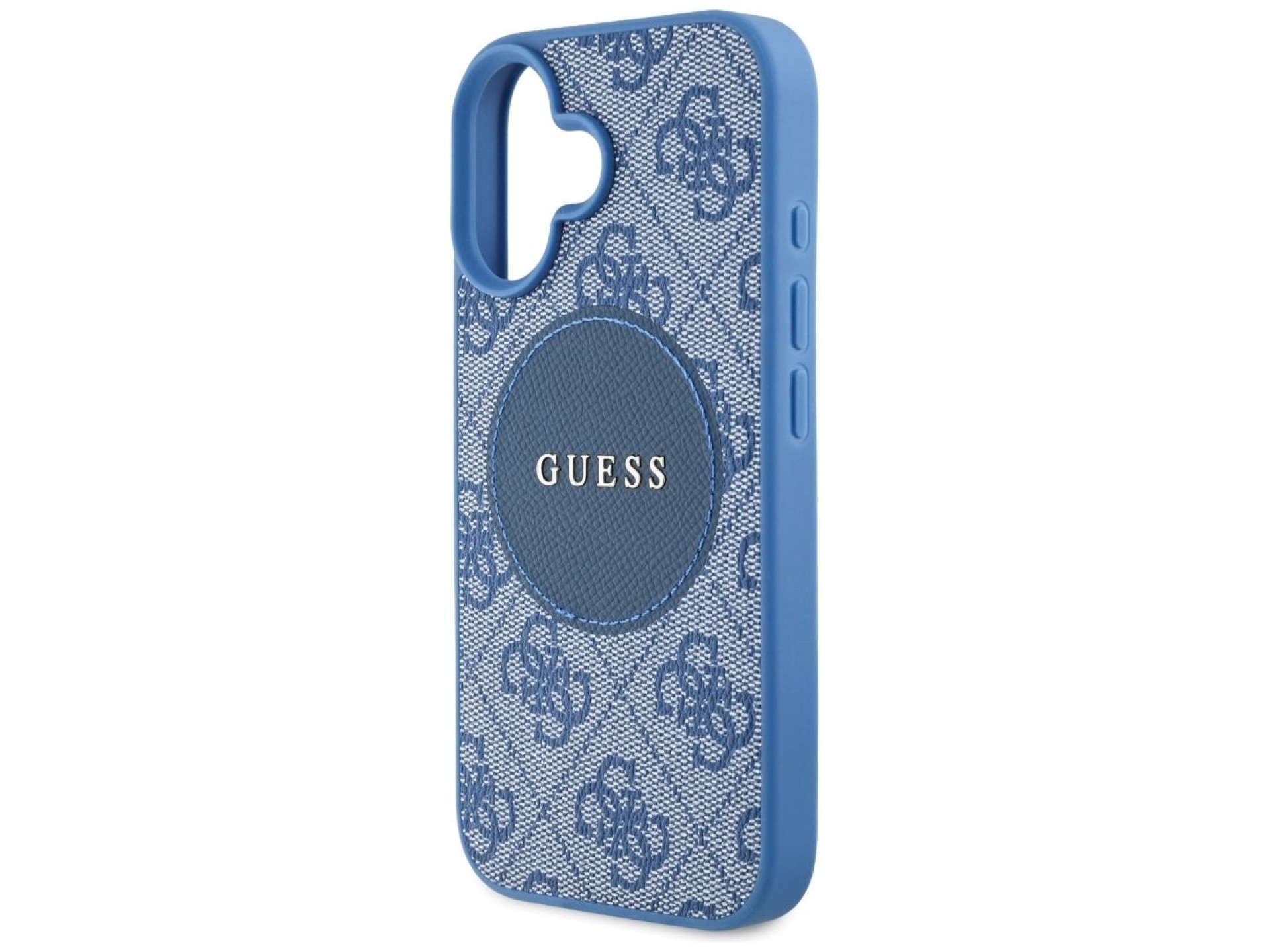Funda Guess 4G Circle Classic Logo MagSafe para iPhone 16 - azul