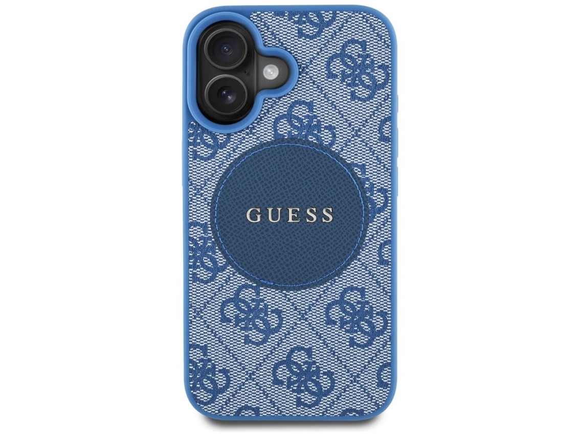 Funda Guess 4G Circle Classic Logo MagSafe para iPhone 16 - azul