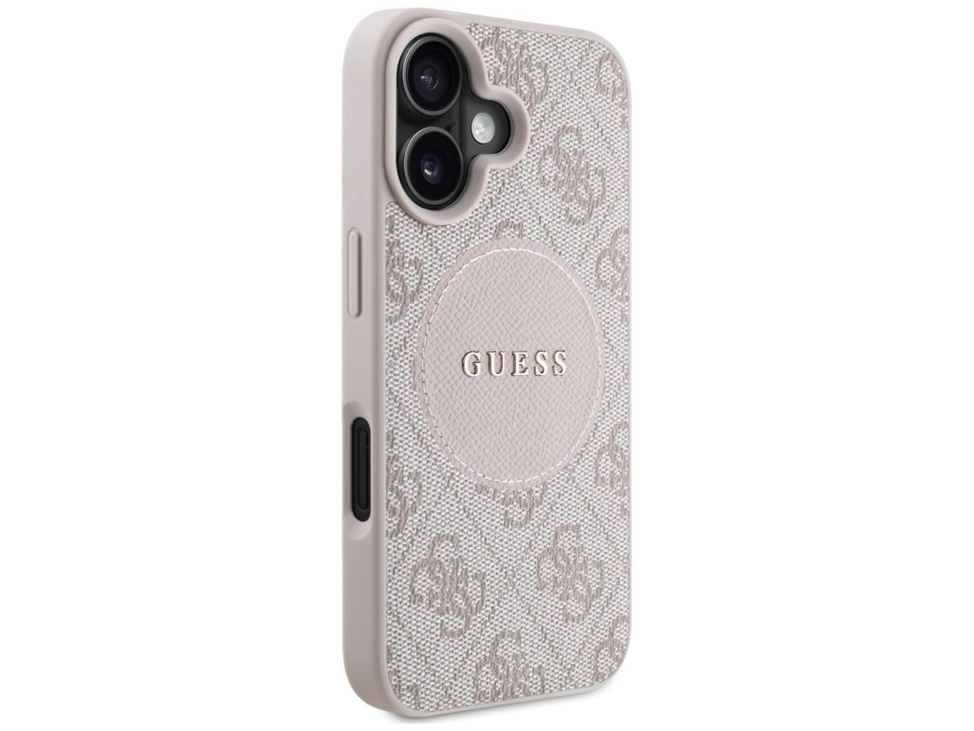 Guess 4G Circle Classic Logo MagSafe iPhone 16 Case - Pink