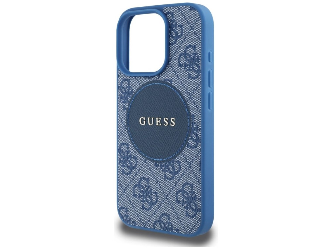 Funda Guess 4G Circle Classic Logo MagSafe para iPhone 16 Pro - azul