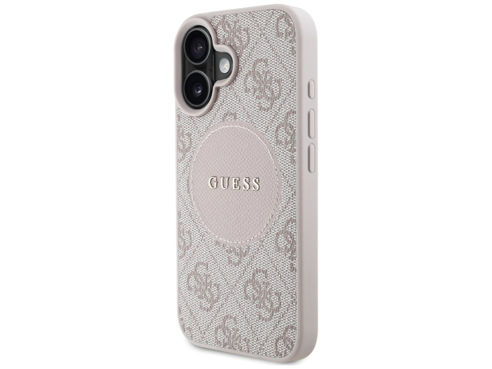Guess 4G Circle Classic Logo MagSafe iPhone 16 Case - Pink