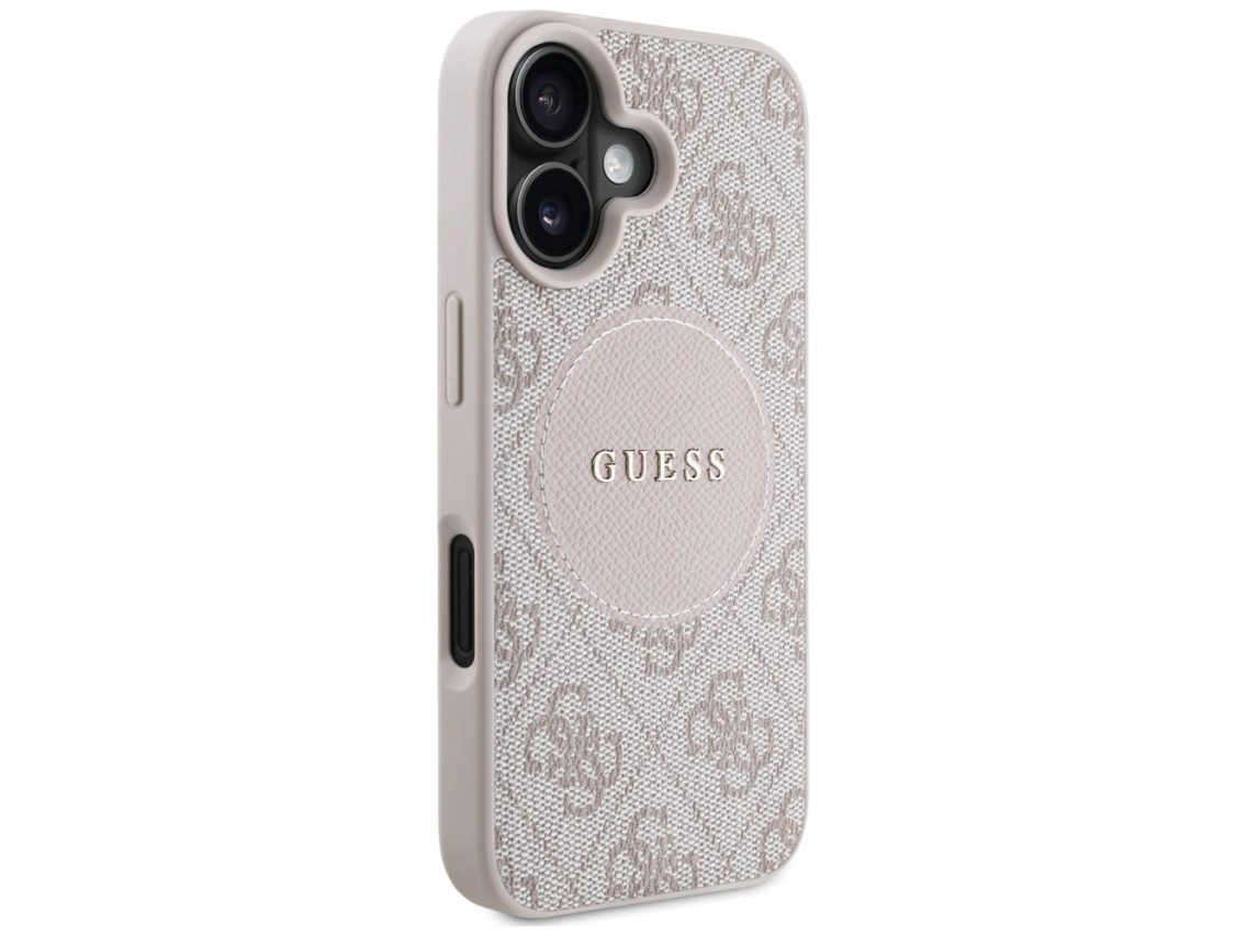 Guess 4G Circle Classic Logo MagSafe iPhone 16 Case - Pink