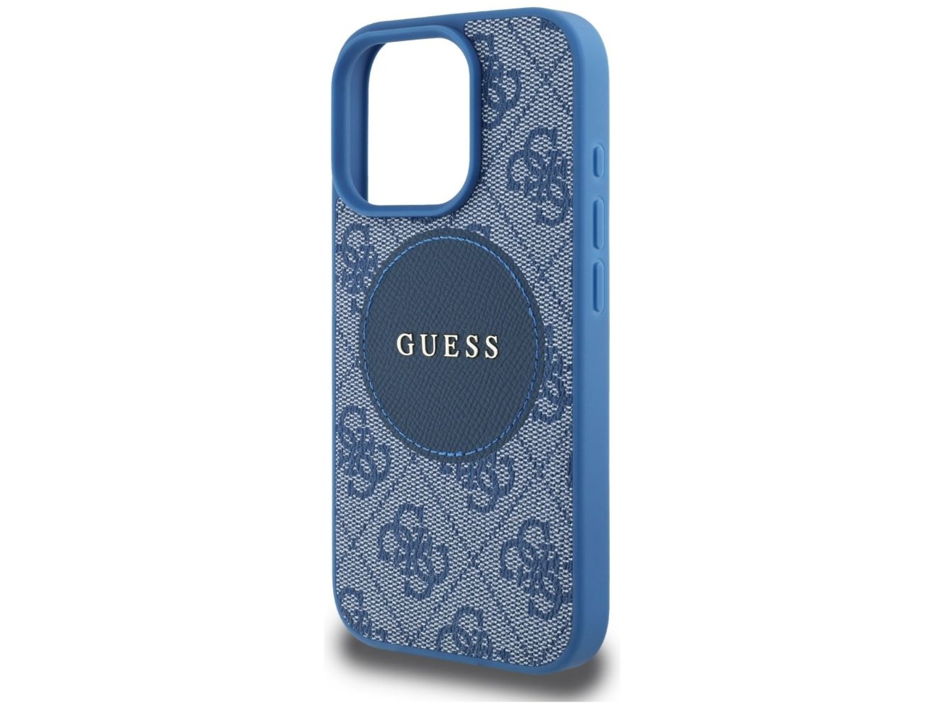 Funda Guess 4G Circle Classic Logo MagSafe para iPhone 16 Pro - azul