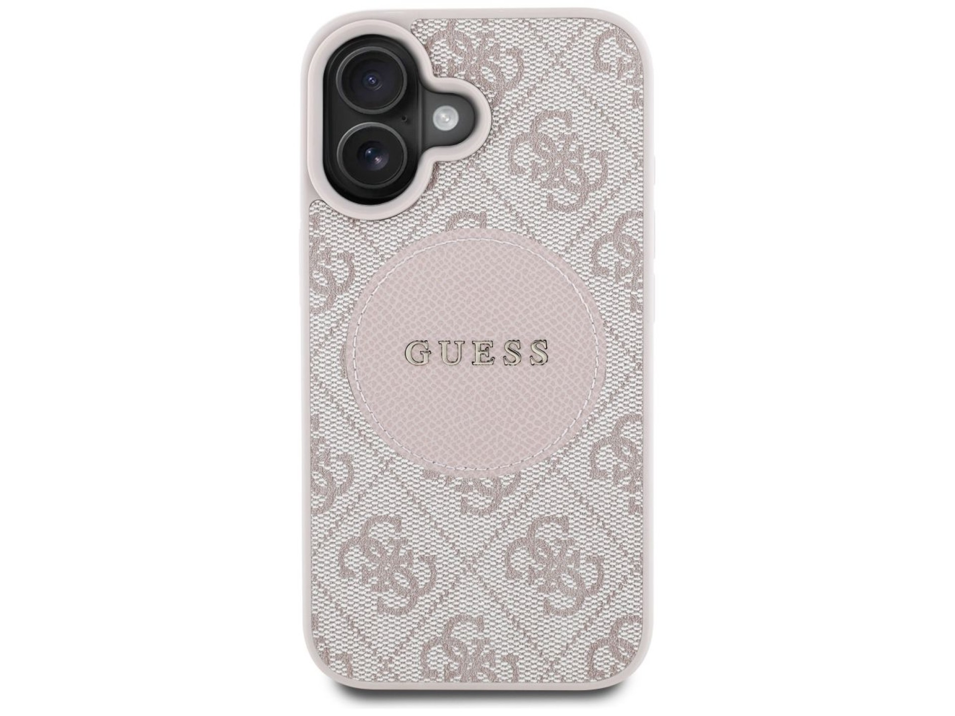 Guess 4G Circle Classic Logo MagSafe iPhone 16 Case - Pink