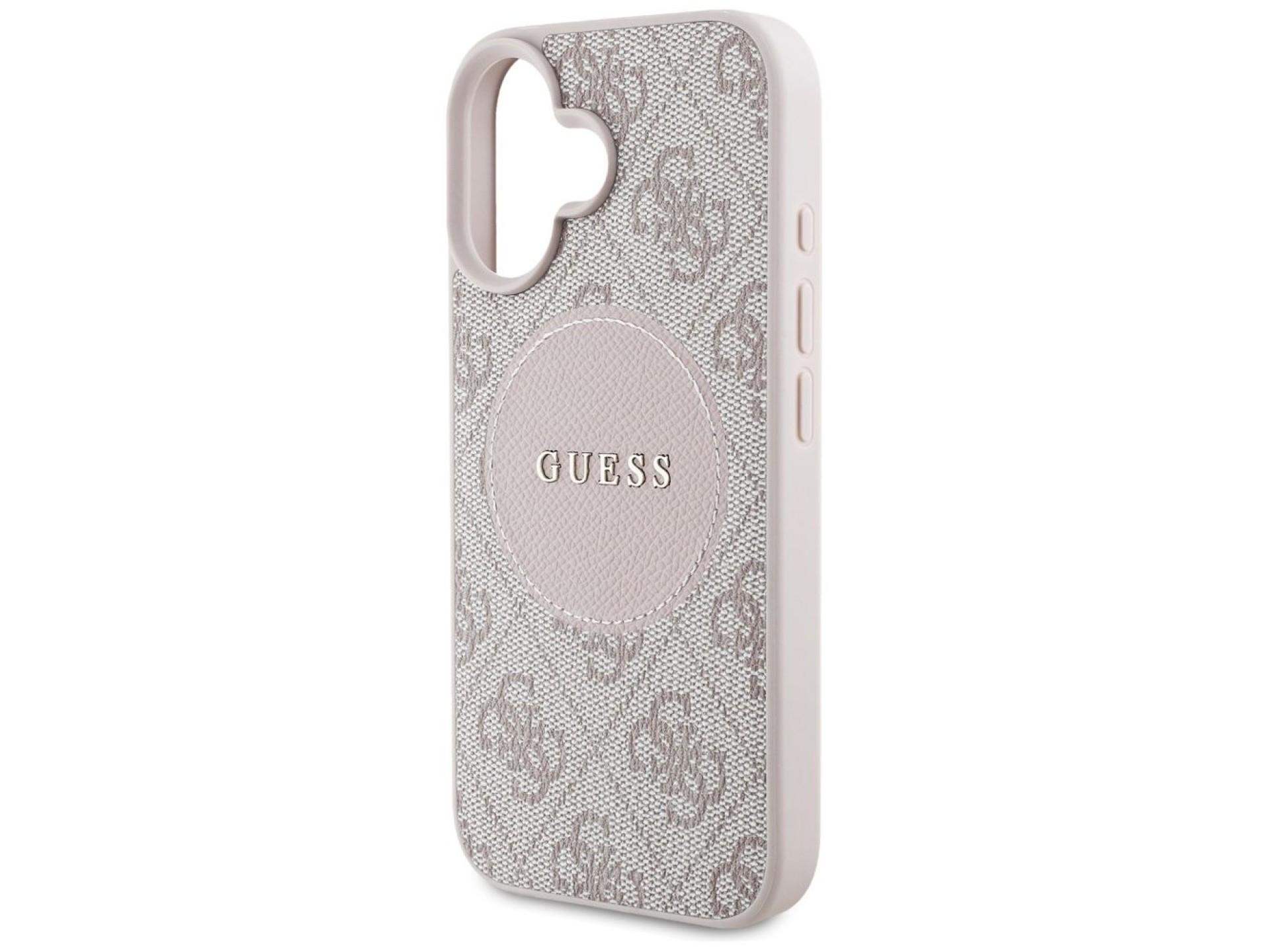 Guess 4G Circle Classic Logo MagSafe iPhone 16 Case - Pink