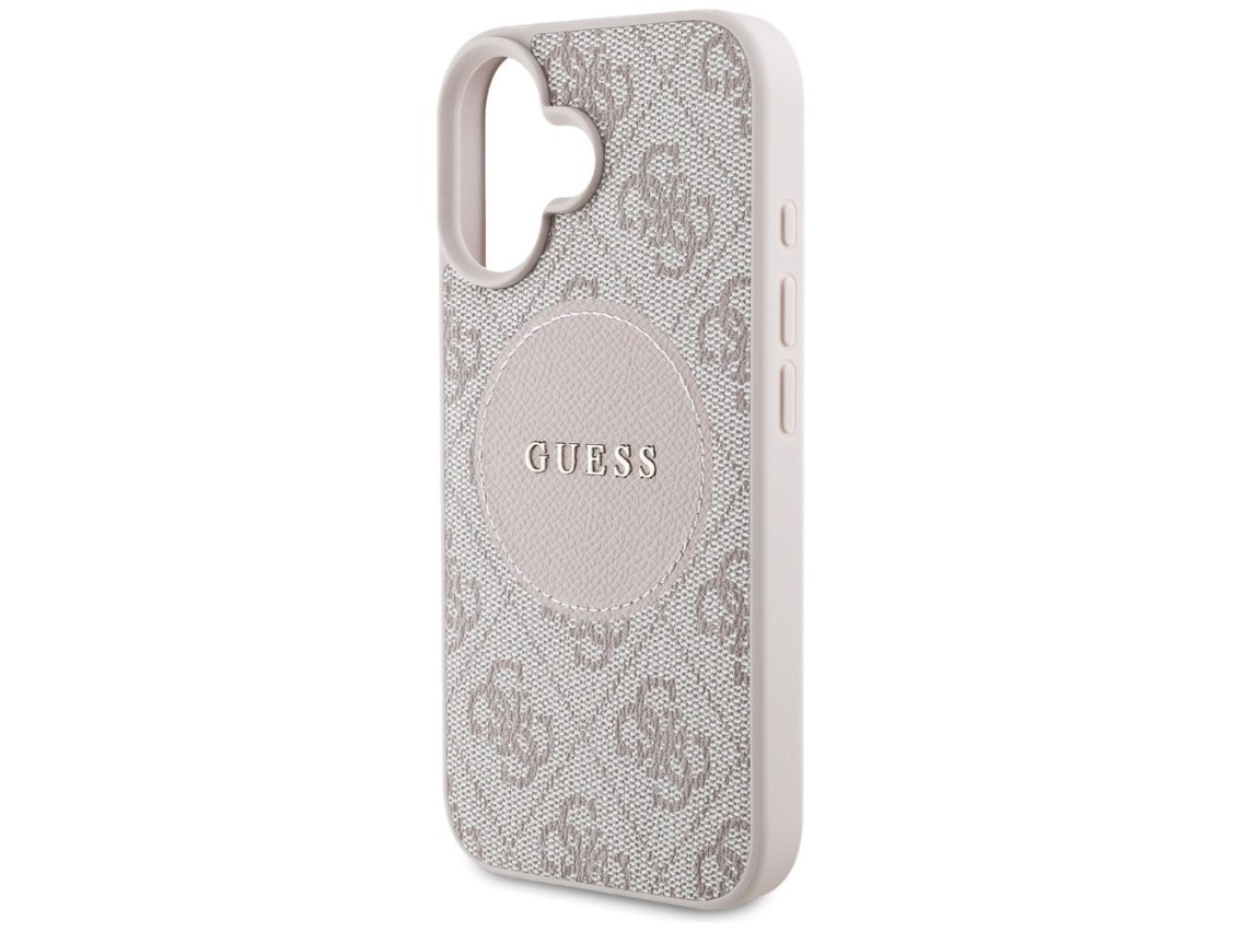 Guess 4G Circle Classic Logo MagSafe iPhone 16 Case - Pink