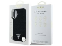Capa MagSafe Guess Denim Triangle Logo para iPhone 16 - preta