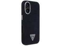Capa MagSafe Guess Denim Triangle Logo para iPhone 16 - preta