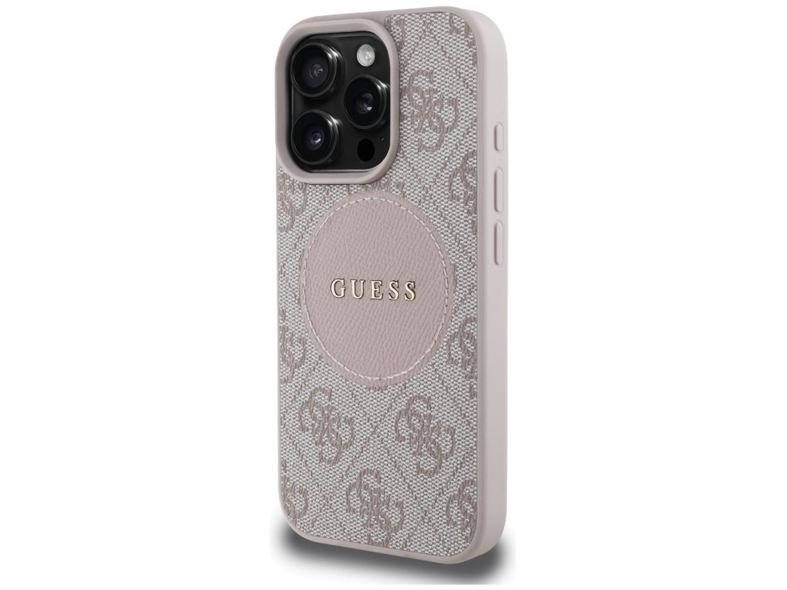 Guess 4G Circle Classic Logo MagSafe iPhone 16 Pro Case - Pink